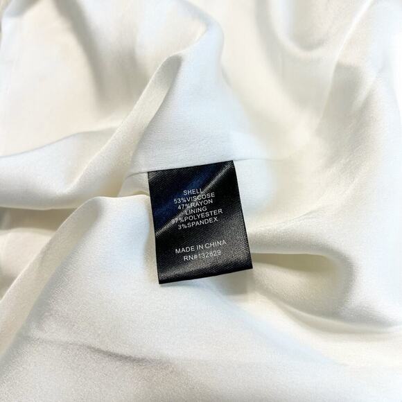 NWT Michael Costello x REVOLVE Tessa Ivory Satin Drape Midi Dress Size M - Picture 10 of 10